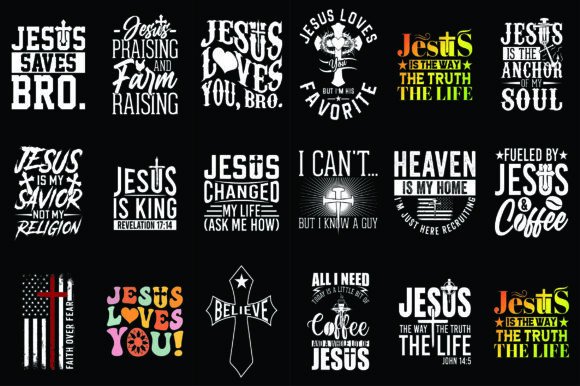 Best Jesus Tshirt Design Bundle: Graphics & T-Shirt Designs