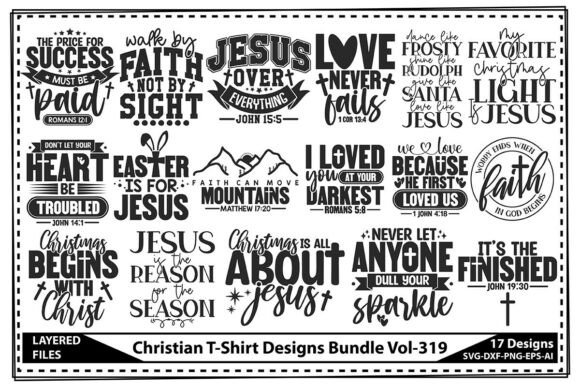 Christian T-Shirt Designs Bundle Vol-319 Graphics Review