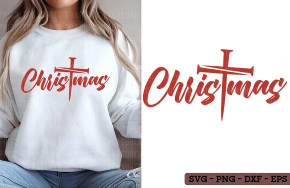 Christmas SVG PNG: Cross Graphics for T-Shirt Designs