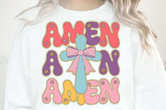 Floral Amen Christian Easter PNG Graphics for T-Shirt Designs