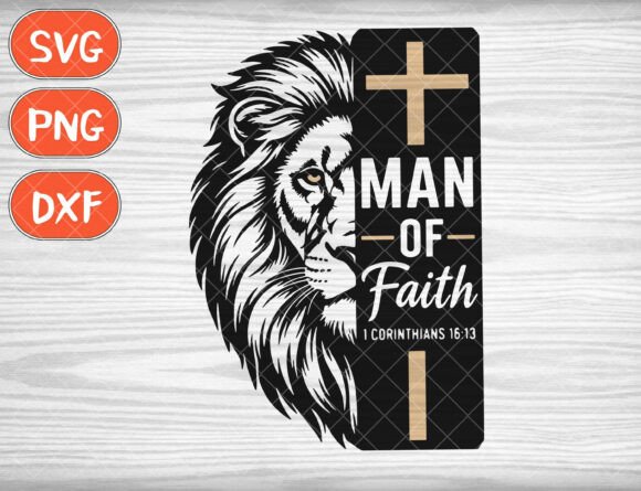 Lion Man of Faith SVG: Graphics for T-Shirt Designs