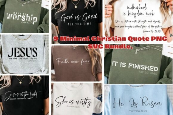 Minimal Christian Bundle: T-Shirt Design Graphics