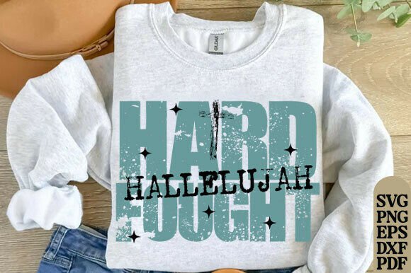Retro Christian Shirt Design Hard Fought: Graphics & T-Shirt Designs